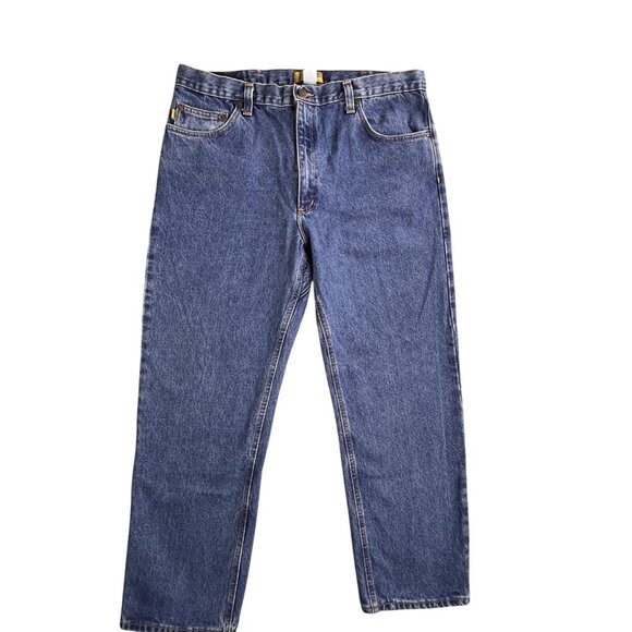 Diamond Gusset Jeans Mens 38x30 Blue Regular Fit Denim Made USA Workwear Classic - Picture 1 of 16